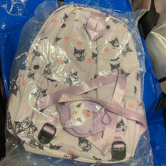 🆕 Hello Kitty - Kuromi - Kawaii - Nylon Backpack - Large Capacity - Purple - NIB - Picture 8 of 10